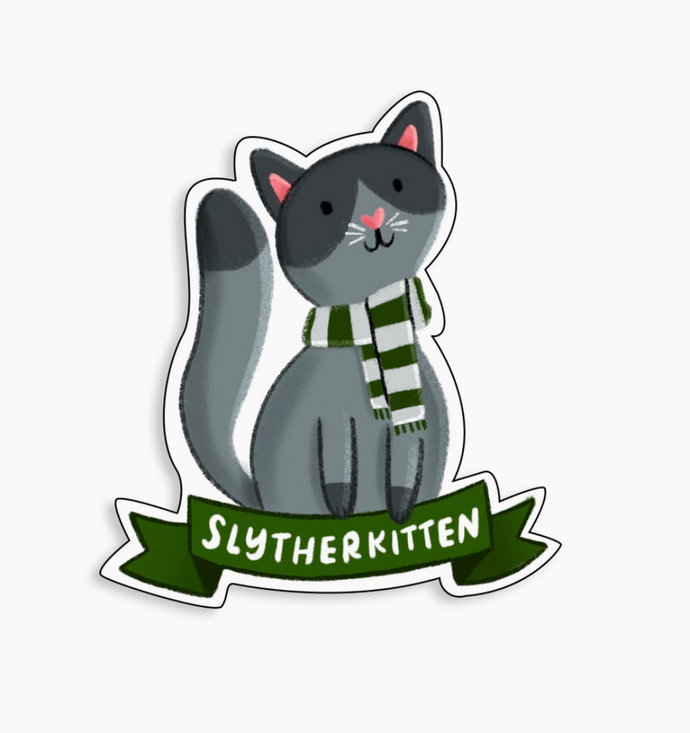 Slytherkitten Harry Potter Slytherin Cat Sticker