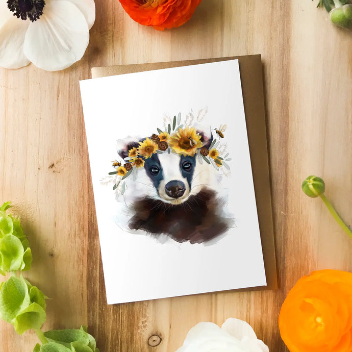 Sunflower Badger Card
