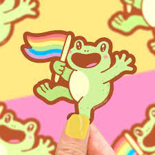 Pride Flag Frog Sticker