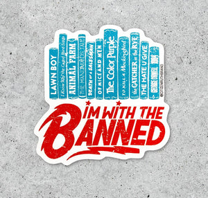 I'm With The Banned Books Bowie Style Sticker