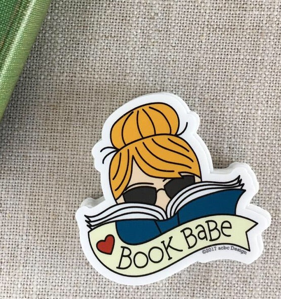 Book Babe Blonde Vinyl Sticker