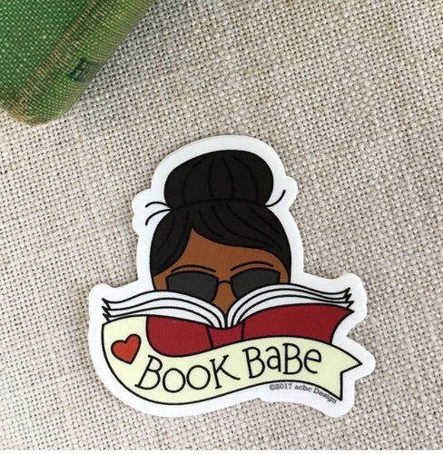 Book Babe African American Vinyl Sticker