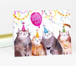 Loose Leaves Paper Goods: Happy Birthday (Cats) Card
