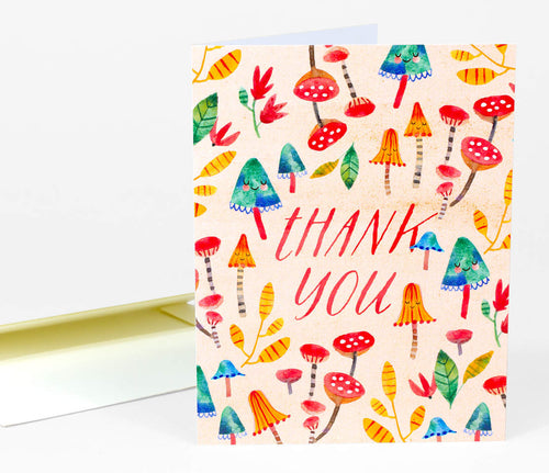 Loose Leaves Paper Goods: Thank You (Mushrooms) Card