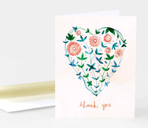 Floral Heart Thank You Card